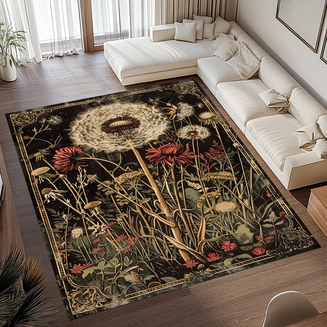 Traditional Turkish Frame Style Rug, Turkish Frame Style Rug, Dandelion ...