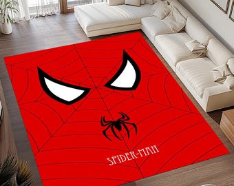 Spiderman Carpet, Spiderman Rug, Spider Man Rug, Spider Web Carpet, Spider Web Rug, Super Hero Rug, Kids Room Rug, Boys Room Rug