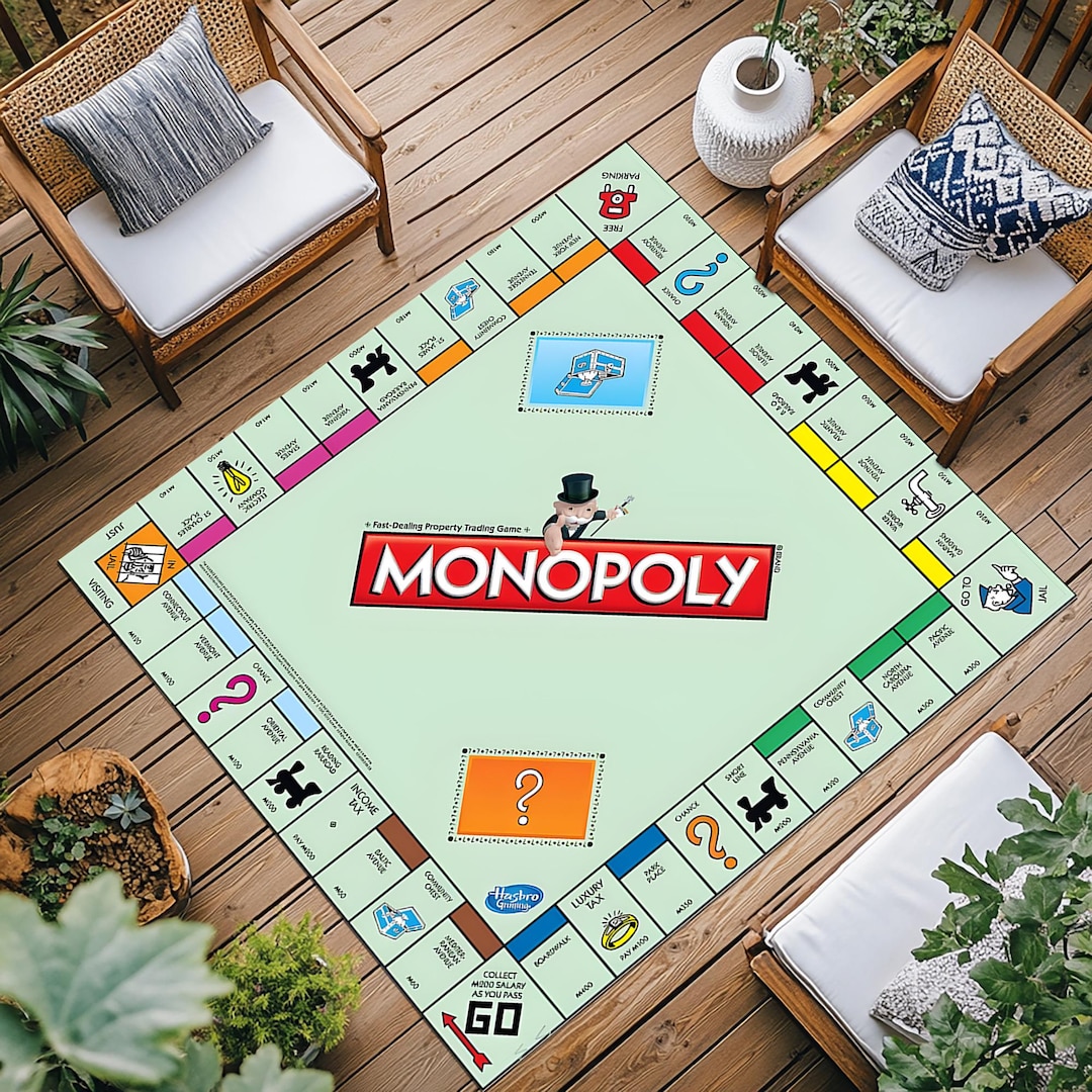 Monopoly Design Rug Monopoly Square Carpet, Monopoly Square Rug, Board Game Rug ...