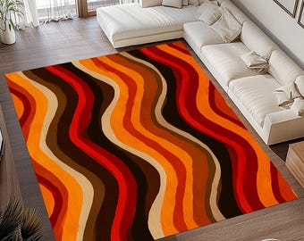 Colorful Abstract Mid-Century Modern Rug - 1.3x1.9 ft
