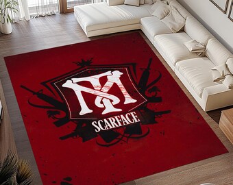 Scarface Carpet, Scarface Rug, Scarface Pattern Rug, Scarface Area Rug, Tony Montana Rug, Mafia Theme Rug, Scarface Movie Rug
