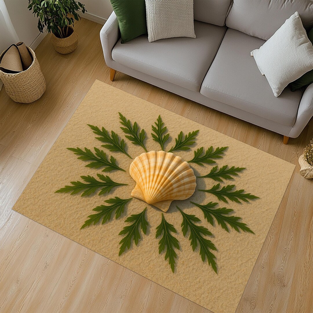 Sea Shell Patern Rug Sea Sand Rug, Sea Sand Pattern Rug, Beach Rug, Beach Pattern Rug ...
