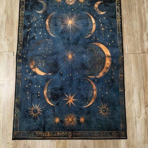 Moon Pattern Rug Night Sky Rug, Moon and Stars Pattern Rug, Stars Pattern Rug, Stars Rug ...