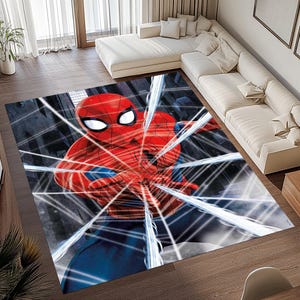 Spiderman Carpet, Spiderman Rug, Spider Man Rug, Spider Web Carpet, Spider Web Rug, Super Hero Rug, Kids Room Rug, Boys Room Rug