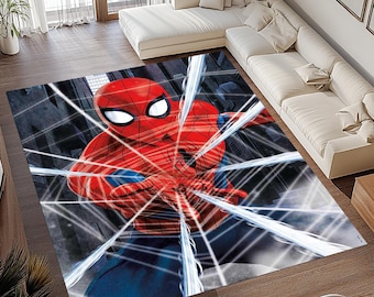 Spiderman Carpet, Spiderman Rug, Spider Man Rug, Spider Web Carpet, Spider Web Rug, Super Hero Rug, Kids Room Rug, Boys Room Rug
