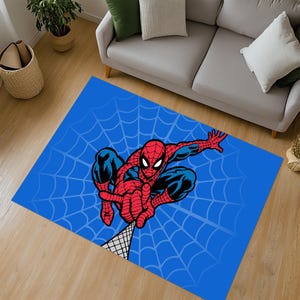 Spiderman Carpet, Spiderman Rug, Spider Man Carpet, Spider Man Rug, Super Hero Carpet, Super Hero Rug, Kids Room Rug, Boys Room Rug