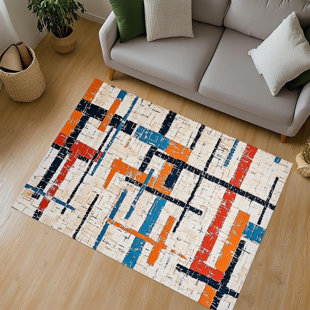 Mid Century Rug Pattern Mid Century Carpet, Mid Century Rug, Mid Century Modern Rug, Mid ...