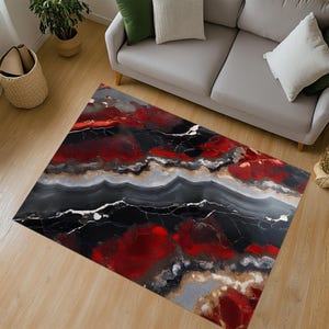 Tapis en marbre rouge, Tapis en marbre rouge, Tapis motif marbre rouge, Tapis motif marbre rouge, Tapis motif marbre, Tapis de salon