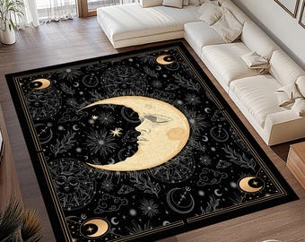 夜空のラグ、月と星の模様のラグ、星の模様のラグ、星のラグ、月の模様