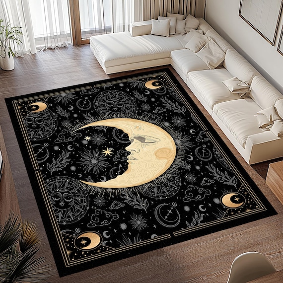 夜空のラグ、月と星の模様のラグ、星の模様のラグ、星のラグ、月の模様