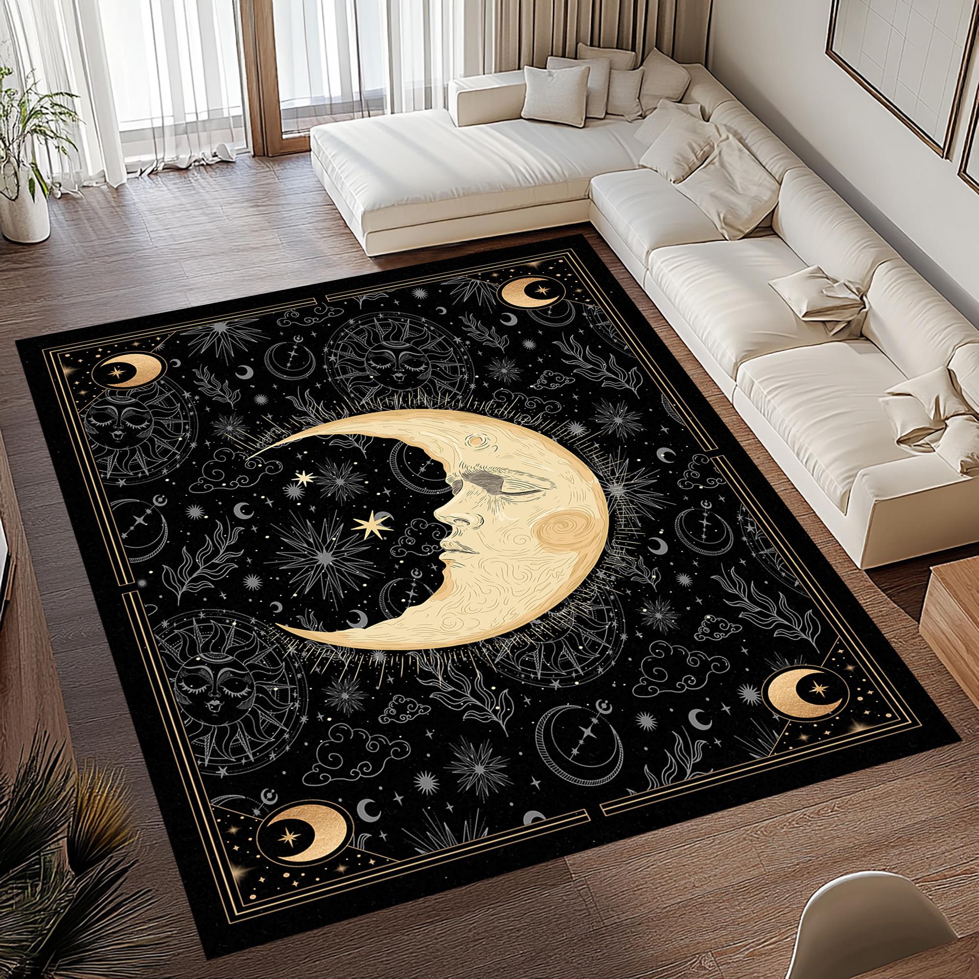 夜空のラグ、月と星の模様のラグ、星の模様のラグ、星のラグ、月の模様