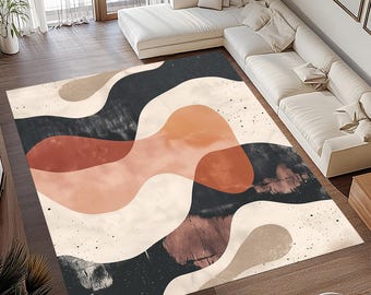 Colorful Abstract Rug, Mid Century Rug, Mid Century Modern Rug, Mid Century Modern Art Rug, Mid Century Style Rug, Mid Century Area Rug
