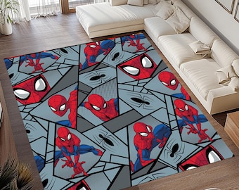 Spiderman Carpet, Spiderman Rug, Spider Man Rug, Spider Web Carpet, Spider Web Rug, Super Hero Rug, Kids Room Rug, Boys Room Rug