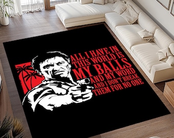 Scarface Carpet, Scarface Rug, Scarface Pattern Rug, Scarface Area Rug, Tony Montana Rug, Mafia Theme Rug, Scarface Movie Rug