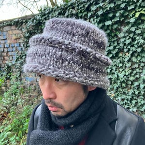 2-in-1 Convertible Knit Hat Black and Gray | Unique Winter Beanie for Men & Women