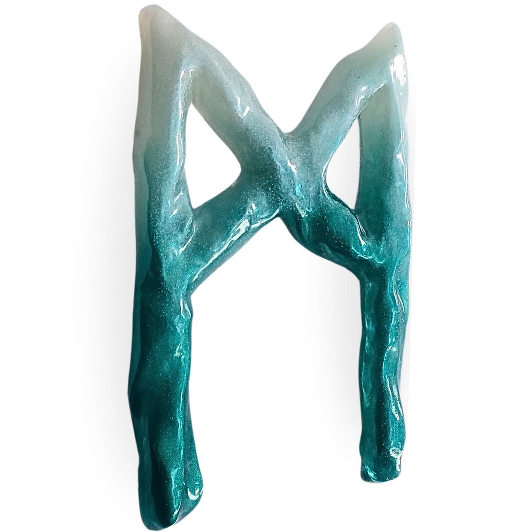 Mannaz Rune Wall Decoration | Handmade Epoxy Resin Art | Norse ...