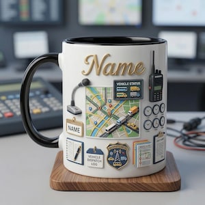 Personalized Vehicle Dispatcher Mug 3D, Traffic Control Coffee Cup, Shift Work Ceramic Mug