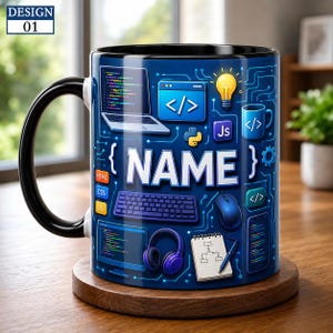 Personalized Programmer Mug, Coding Desk Coffee, Debug Mode Gift, Developer Life Cup, Custom Name