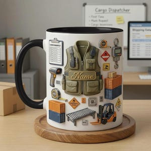 Personalized Cargo Dispatcher Mug 3D, Freight Control Coffee Cup (11oz or 15oz)