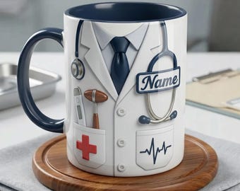 Personalized Doctor Mug, Custom MD Cup, Physician Gift, Medical Coffee Mug, Doctor Name Cup