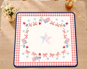 Patriotic Mahjong Mat, 4th Of July Game Table Mat, Americana Stars And Stripes Home Decor, Holiday Game Night Gift For Friends