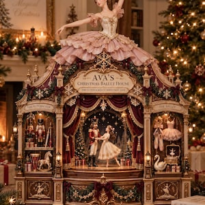 Personalized Nutcracker Christmas Block, Custom Ballet House Decor, Ballerina Holiday Tabletop Keepsake