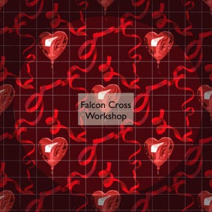 Globos de corazón rojo aman San Valentín Patrón sin costuras 300 DPI PNG Descarga instantánea para papeles digitales Diseño de superficie de tela de vinilo Coquette