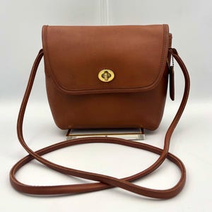 Vintage 90s Coach Quincey Bag | British Tan Leather Crossbody Purse | Style 9919 | Rare USA Made Shoulder Bag