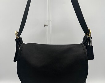 COACH Vintage 4150 Leather Flip Fletcher Satchel Purse Bag Brown