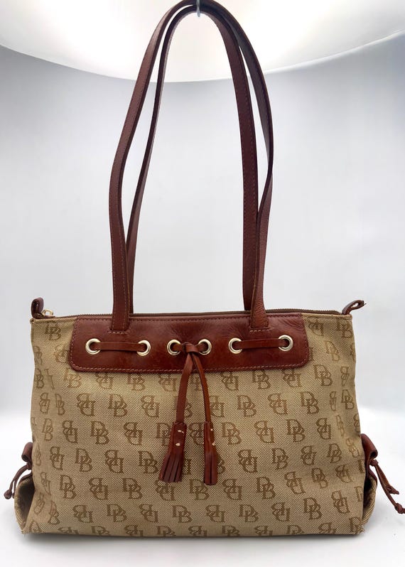 Dooney & Bourke Vintage Signature Canvas Leather Tote  display picture 1