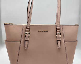 Bolso tote grande rosa de piel granulada Jet Set Travel para mujer de Michael Kors