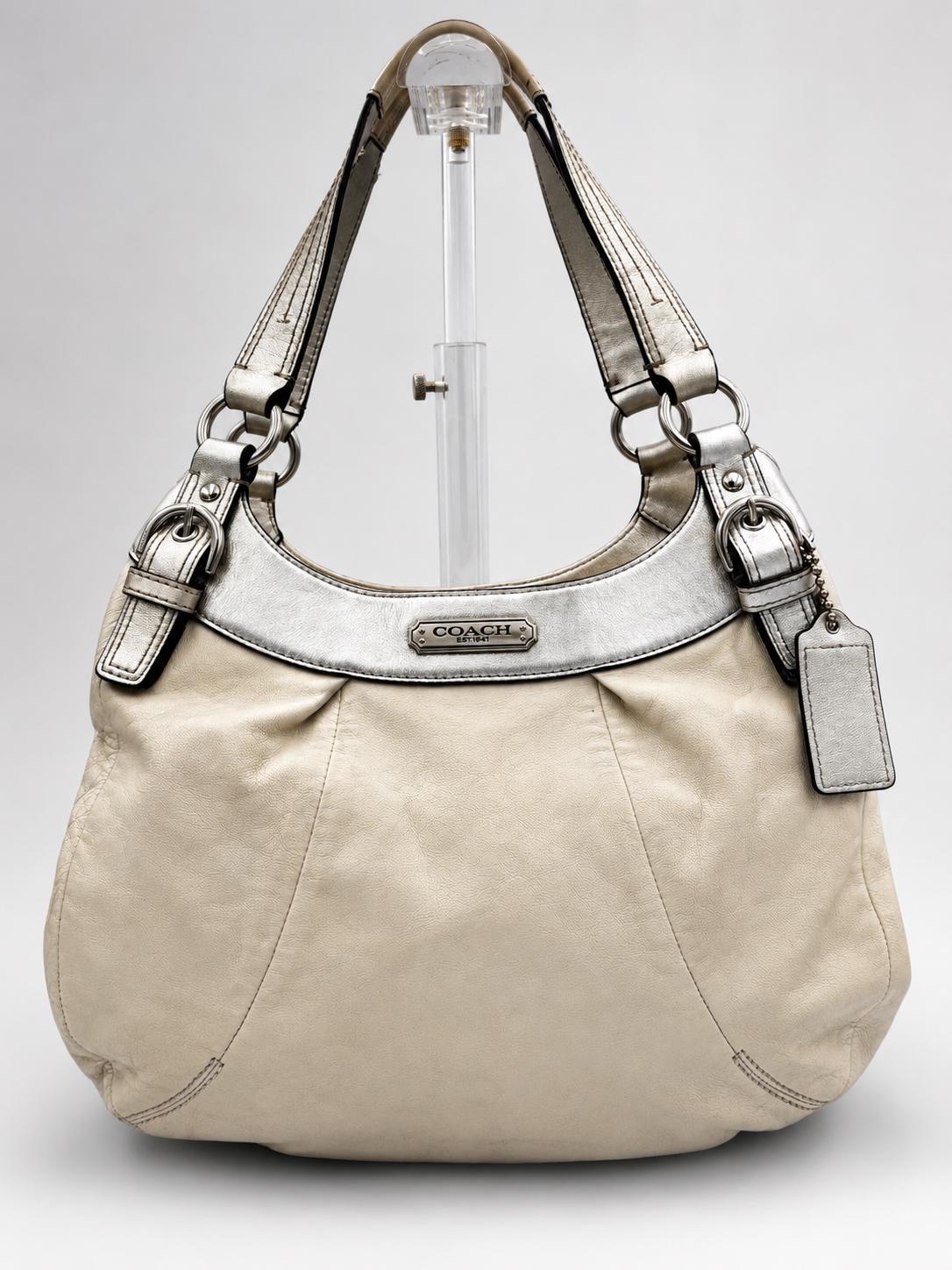 Coach Soho Lynn Hobo Shoulder Bag | Y2K Style Cream Metallic