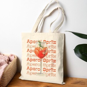 Aperol Spritz, Aperol Tote Bag, Italian Vibe, Canvas Tote Bag, Italian Aesthetic Tote Bag, Reusable Bag, Italian Vibes Gift, Italy Lovers
