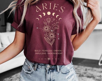 Aries Zodiac Shirt, Aries Shirt, Aries Gift, Aries Birthday Gift For Her, Horoscope Shirt, Aries Zodiac Shirt, Aries Season Gift Shirt