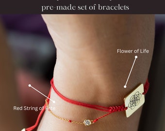 Flower of Life Bracelet - Sacred Geometry Flower of Life Symbol - Meditation Bracelet - Meaningful Jewelry - Life Flower Set of Bracelets