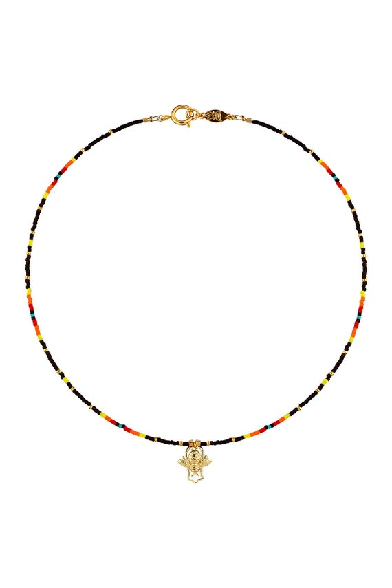 【MIAE】蜂蝶隨香 necklace Honey Bee Necklace, Native Beaded Pendant, Animal Charm