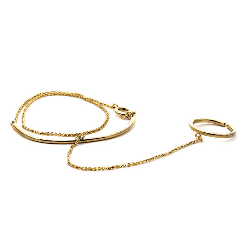 Bracciale ad anello delicato, catena a mano delicata, bracciale con dito in oro, gioielli per il corpo delicato, bracciale Boho Slave, miglior braccialetto orientale immagine 6