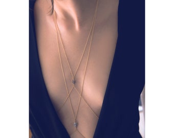 Gold Bikini Jewelry, Zircon Body Harness, Elegant Bra Chain, Best Festival Jewelry, Beach Wear Accessory, Cross Body Necklace, Gift for Her