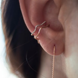 Star Cartilage Earring, Celestial Ear Cuff, Non Pierced Earring, Astrology Themed Jewelry, Huggie Hoop Earring, Bridal Shower Gift