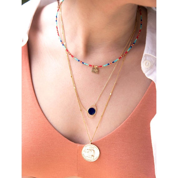 Collier élégant En Perles Miyuki Et Tahiti Synthétiques – Laiton Doré à L’or – Style Bohème Chic