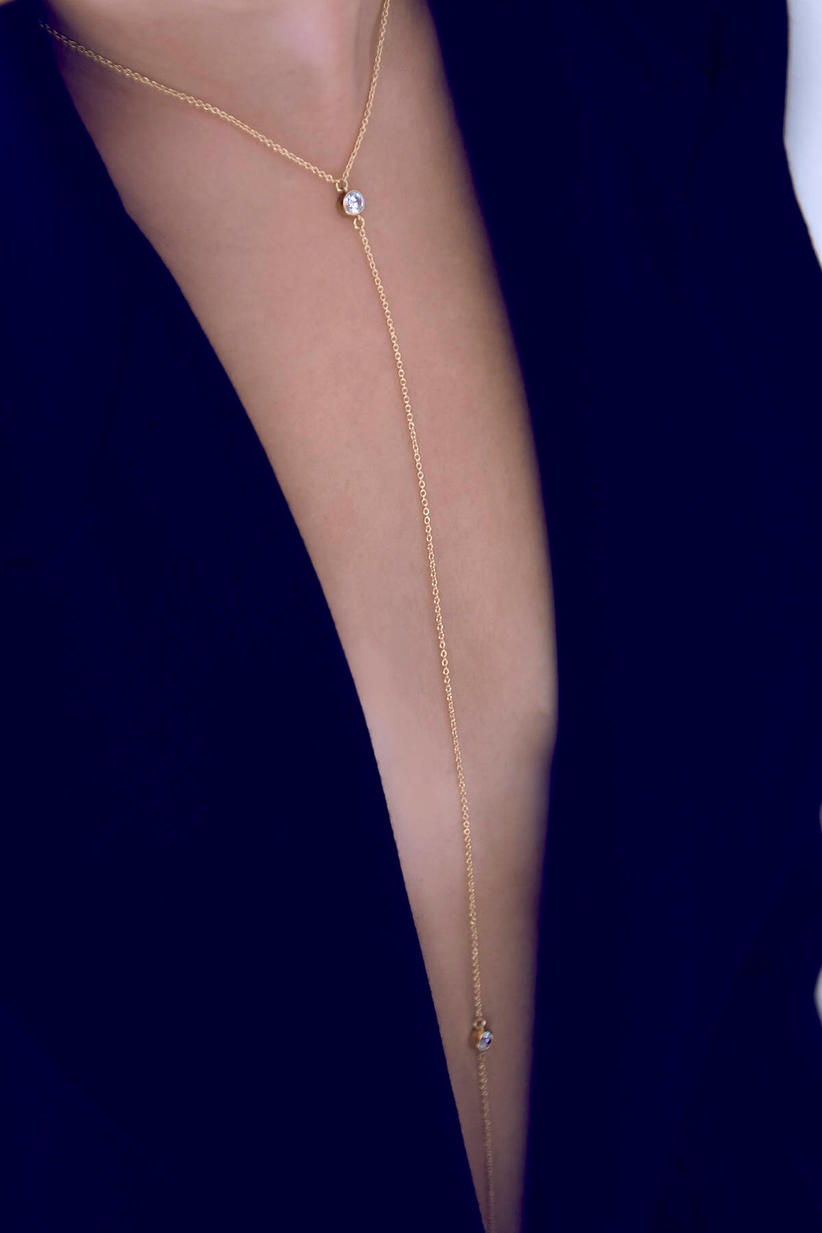 CZ Body Harness Diamond Body Chain Dainty Body Necklace Etsy