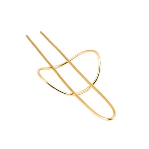 Accessoire de cheveux Boho, poignée de tête minimaliste, barrette de cheveux en or, épingle à cheveux géométrique, faveur de fête nuptiale, cadeau pour femmes, bijoux de tête en laiton image 2