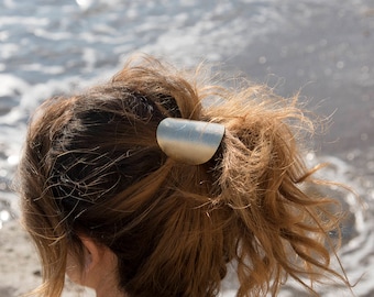 Support en queue de cheval en or, pince à cheveux en métal, cravate élastique à poney, pièce de cheveux mignonne, manchette en queue de cheval en laiton, bande de cheveux élégante, son cadeau de Noël