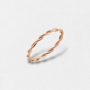 Twisted Diamond Infinity Ring Knot Infinity Ring Twisted Band Ring 14K Diamond Ring Minimal Wedding Ring Twisted Promise Ring image 9