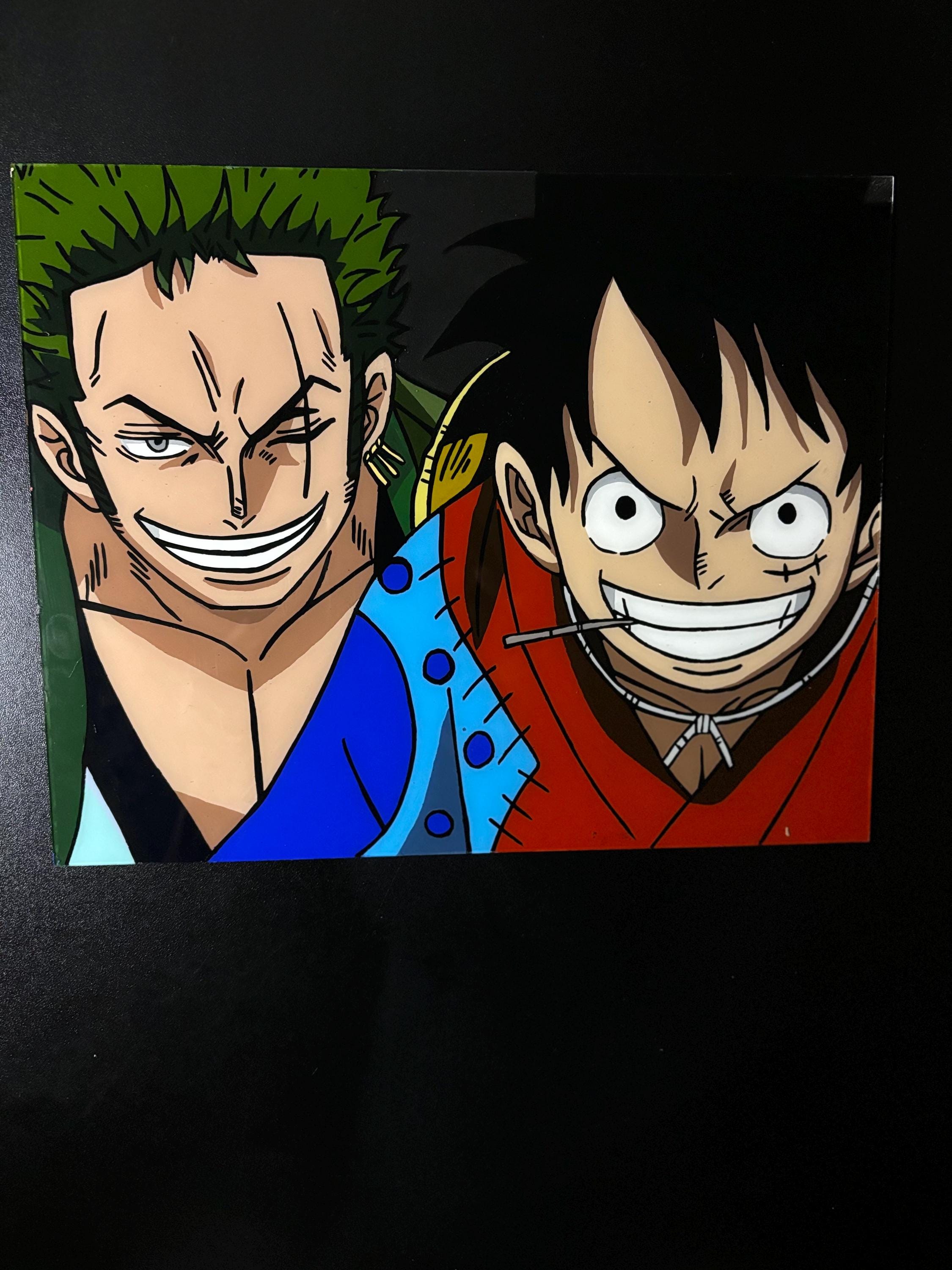 Luffy X Zoro Glass Painting - Etsy