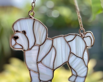 マルチーズ犬のアクリル製窓飾り、アクリル製サンキャッチャー