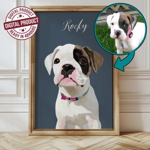 Custom Pet Portrait, Hand-illustrated Custom Portrait, Personalized Dog Wall Art, Pet Memorial Ideas, Digital or Print, Couple Gift