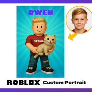 Custom Roblox Poster | Digital Item | Roblox Drawing Gifts | Personalized Family Portrait Art | Custom Character Art | Gift Funny | Roblox