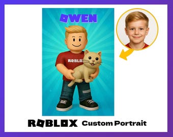 Custom Roblox Poster | Digital Item | Roblox Drawing Gifts | Personalized Family Portrait Art | Custom Character Art | Gift Funny | Roblox