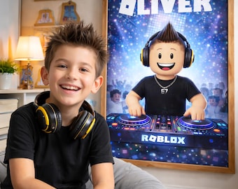 Custom Roblox Portrait from Photo | Roblox Birthday Banner | Gamer Gift